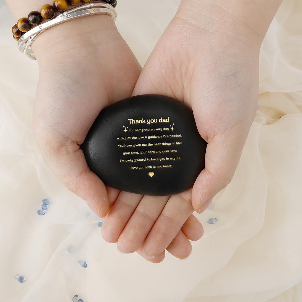 Dad Fathers' Day Gift for Father Daddy Best Dad Ever Rock Engraved Pebble Gifts Birthday Father's Day Valentines Presents Ideas Decorations BST220