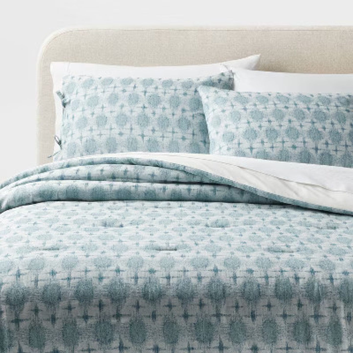 Threshold King Ikat Duvet Cover Set Ivory/Mauve - Cotton Slub