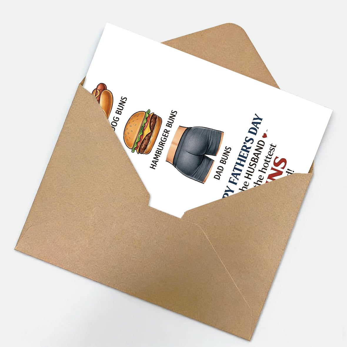 Memorial Fathers Day Card for Husband, Fathers Day Card for Husband in Heaven, Sympathy Fathers Day Gift, with Kraft Envelope and Gold Seal Sticker BST220