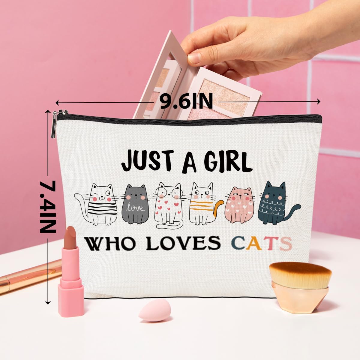 Funny Cat Gifts Makeup Bag Cat Gifts for Girls Cats Lover Cosmetic Bag | Cat Mom Gifts Cat Stuff Cosmetic Bag Toiletry Bag Zipper Pouch for Girls Female Sister Daughter Birthday Friendship BST202
