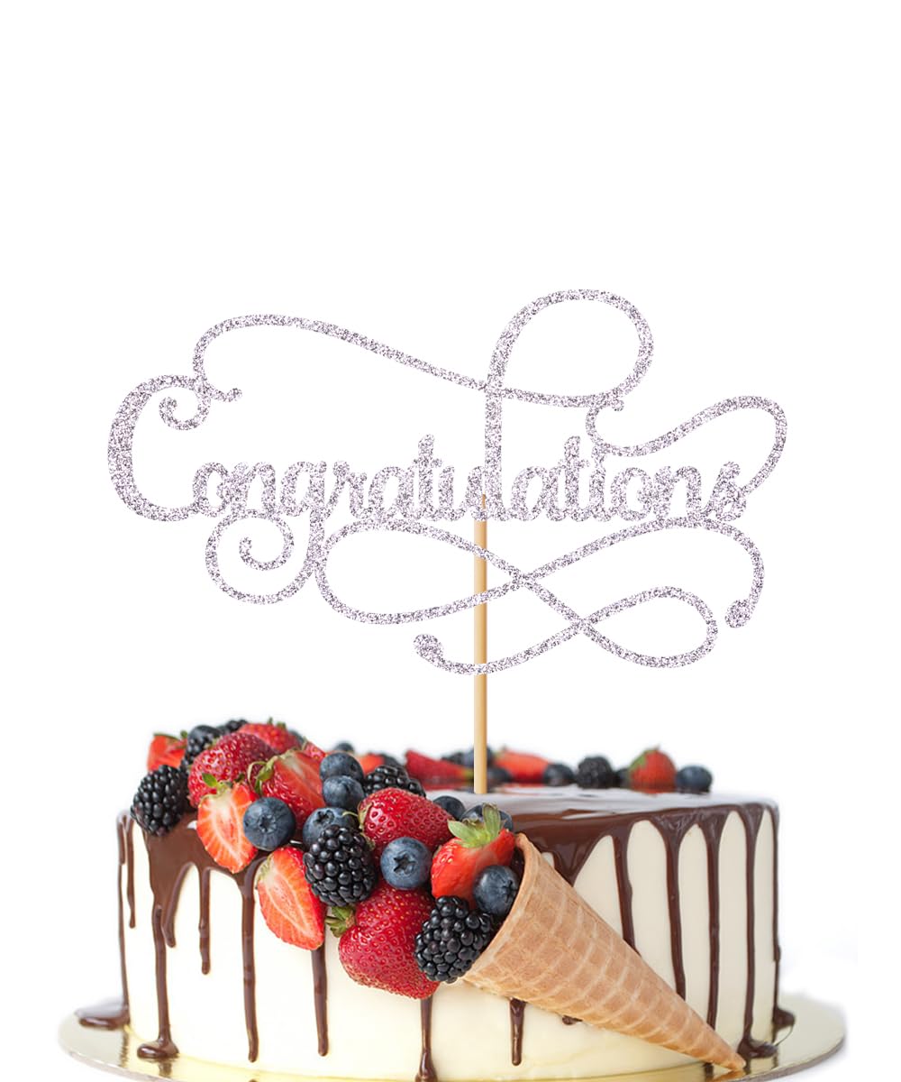 Congratulations Cake Topper,Congratulations 2026 Graduation | Cake Topper,Graduation, Wedding, Retirement, Birthday, Anniversary, Celebration Party Decorations Supplies (Black Gold) BST202