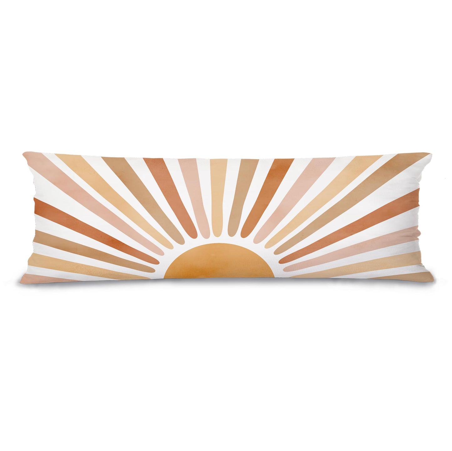 Boho Sun Sunshine 21x54 Body Pillow Cover Case, Modern Neutral Boho Horizontal Sun Sunset Sunrise Decorative Long Hug Pillow Cases for Bed Couch BST220