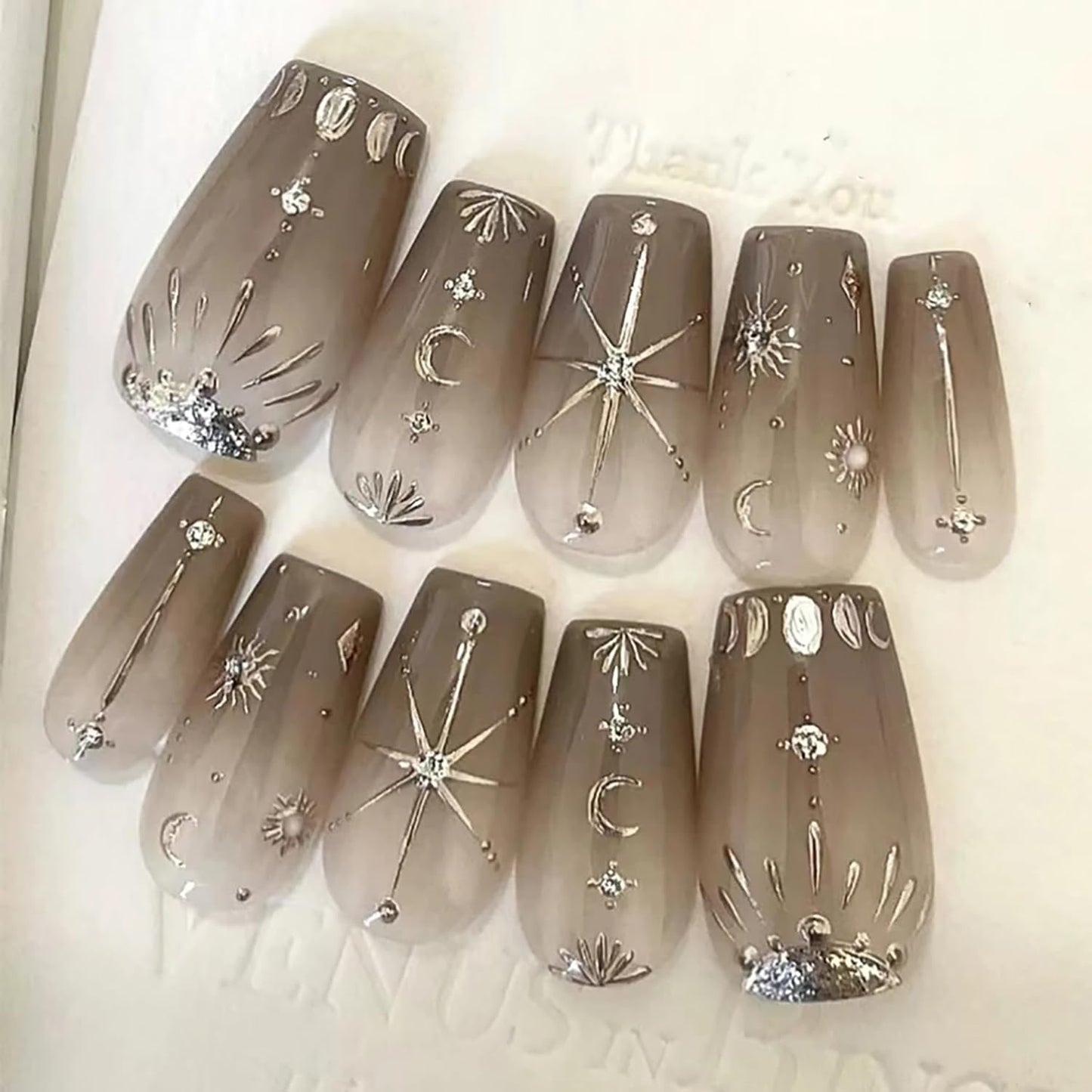 Liquid Butterfly Nail Art Sticker Decals Black Gold Black Silver Butterfly Moon Design Nail Decals 3D Self-Adhesive Nail Art Supplies Heart Nail Art Sticker Decoration for Women Manicure Supplies BST326L