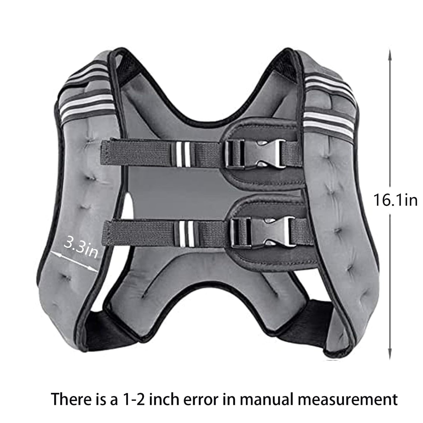 Prodigen Weighted Vest for Women and Men 8 12 16 20 25 30 Lbs with Reflective Stripe and Double Adjustable Buckle Straps Weight Vests for Strength Training, Jogging, Cardio, Weight Loss WN420