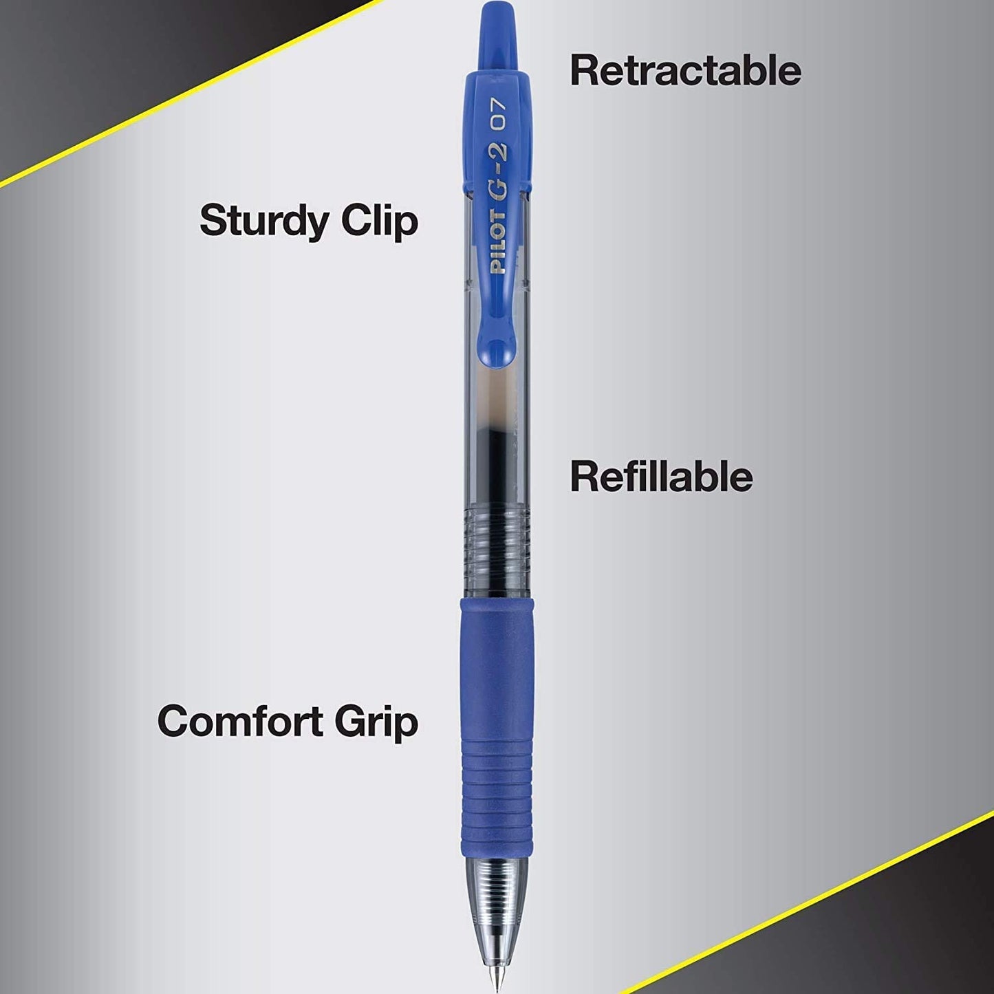 Pilot G2 Premium Gel Roller Pens, Fine Point 0.7 mm, Blue Ink Pens Fine Point, Pack of 5 - Ideal for School, Journaling, and Office Writing