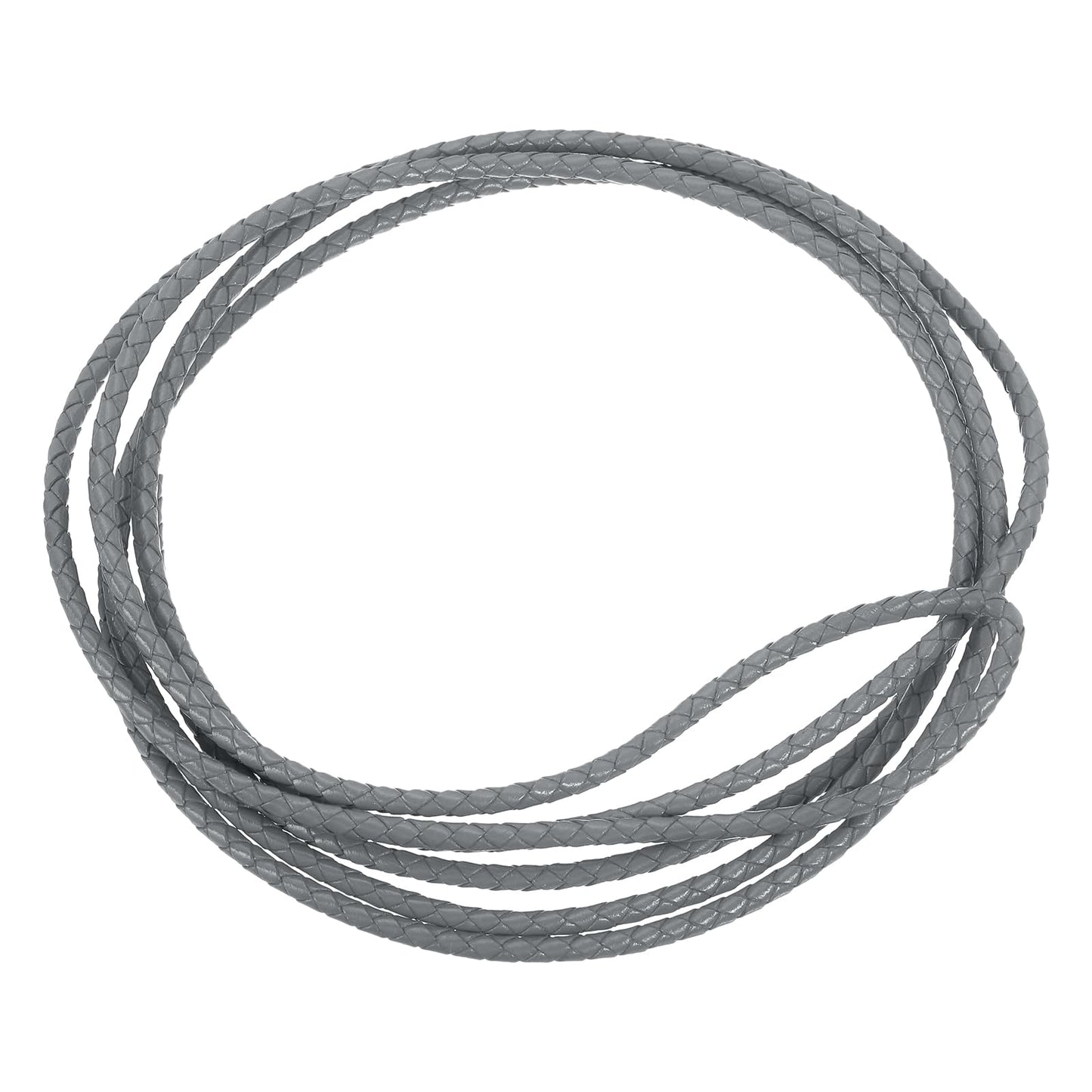 uxcell Leather Cord, 2.2 Yards 4mm Dia Braided String Strip for Purse Handbag Shoelace DIY Crafts Bracelet Making, Yellow BST326L