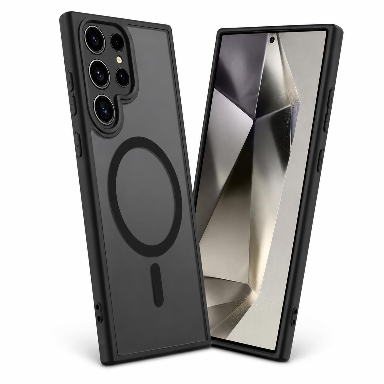 Anti-Fingerprints for Samsung Galaxy S23 Ultra Case Magnetic,[Full Camera Protection] [Compatible with Magsafe Accessories] Frosted Back Cover for Galaxy S23 Ultra 6.8", Black WN420