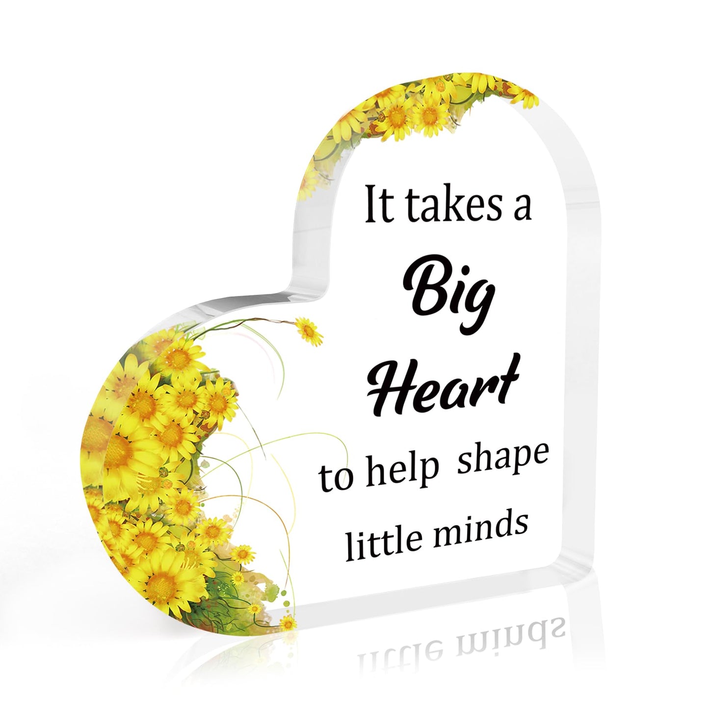 Teacher Appreciation Gifts End of Year Thank You Christmas Retirement Back to School Graduation Halloween Thanksgiving Teacher Gifts for Women Acrylic Plaque Decor with Sunflower for Teachers BST326L