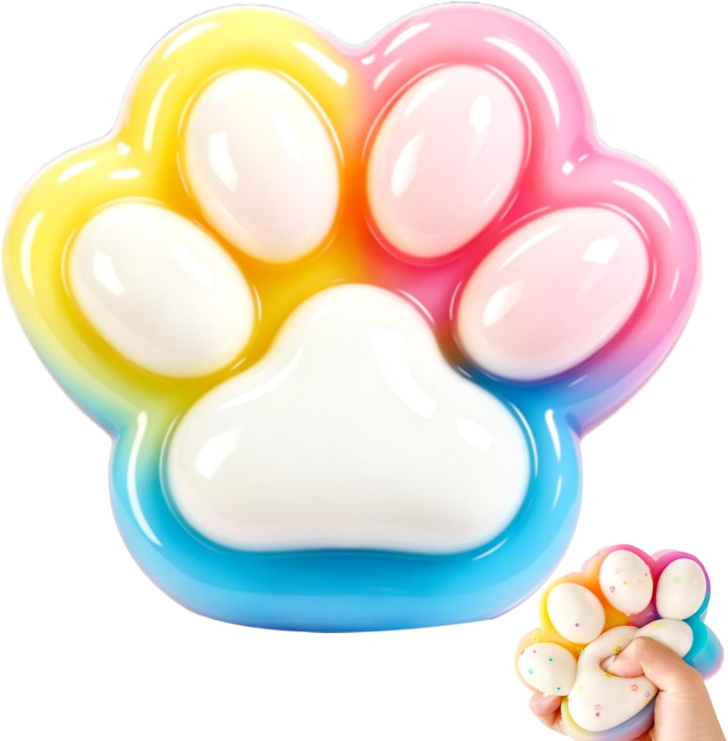 Giant Jumbo Cat Paw Squishy Toys ( 5 Inches )- Large Stress Relief Squeze Taba Fidget Toys Kit, Birthday Office for Girls Boys Kids Adults BST326H