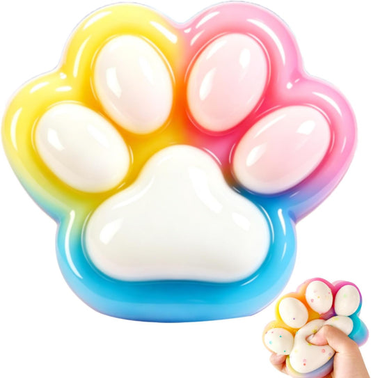 Giant Jumbo Cat Paw Squishy Toys ( 5 Inches )- Large Stress Relief Squeze Taba Fidget Toys Kit, Birthday Office for Girls Boys Kids Adults BST326H