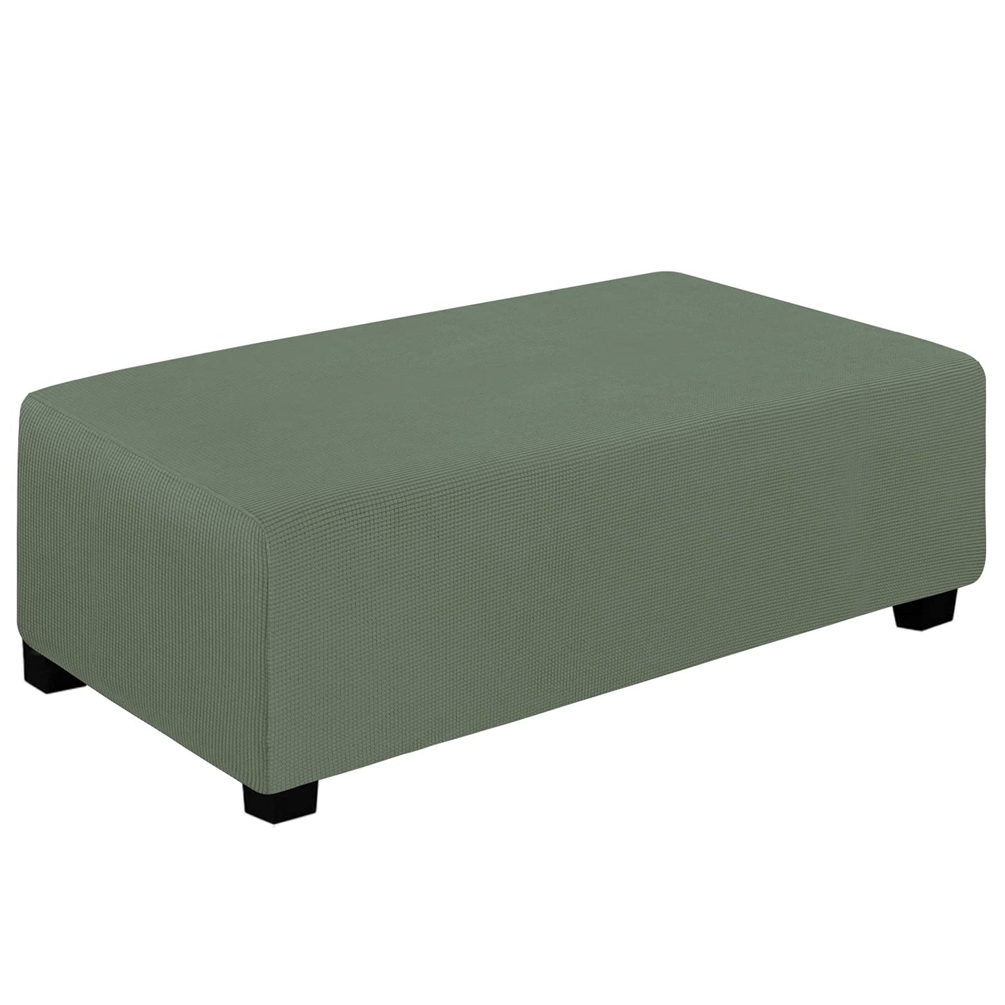 Easy-Going Stretch Square Ottoman Cover 15x15x15inch Dark Blue | Folding Storage Footstool cover Furniture Protector Soft Rectangle slipcover with Elastic Bottom BST202