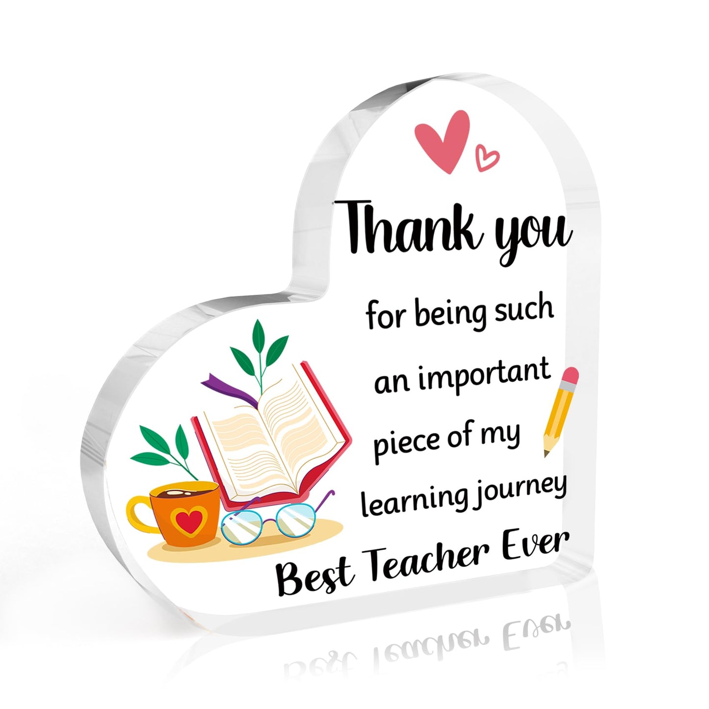 Teacher Appreciation Gifts End of Year Thank You Christmas Retirement Back to School Graduation Halloween Thanksgiving Teacher Gifts for Women Acrylic Plaque Decor with Sunflower for Teachers BST326L