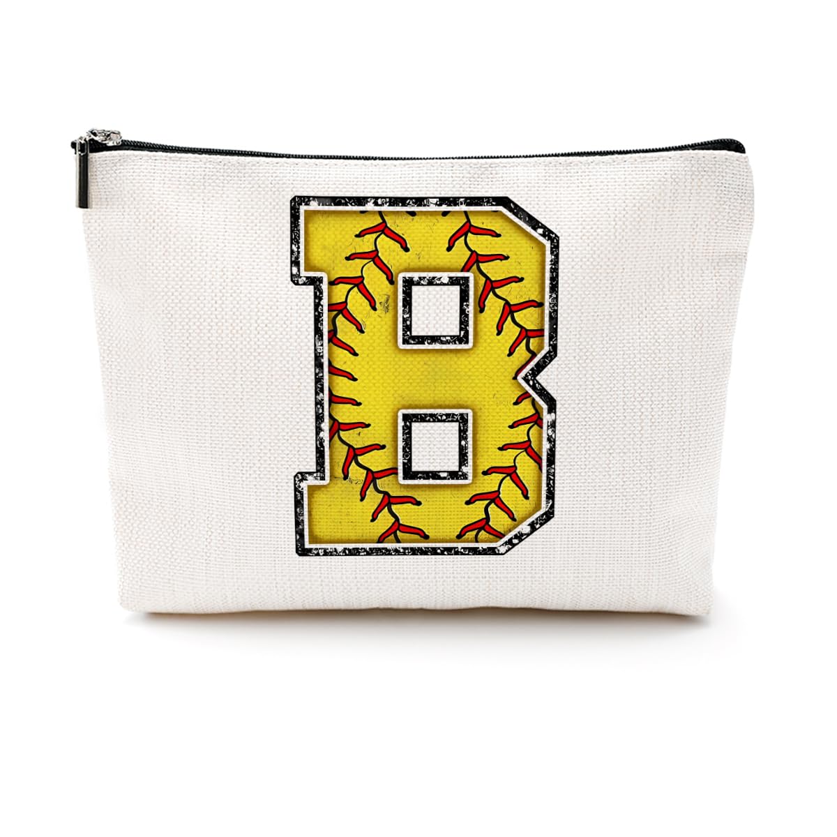 Soccer Gifts Initial Makeup Bag Soccer Girl Gifts Cosmetic Bag Letter D | Monogrammed Zipper Pouch Soccer Accessories for Girls Women Player Coaches Friend Graduation Birthday Gifts BST202