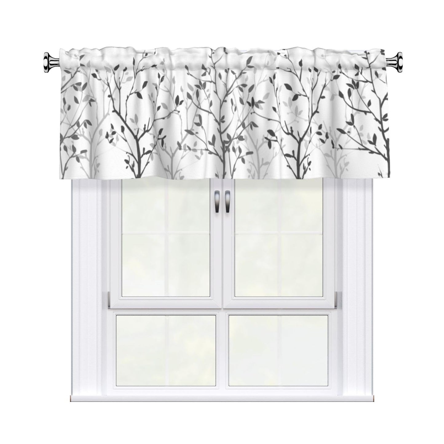 Patriotic Valance for Kitchen 2 Pack 54"x18" American Flag Curtains for Windows Red White Blue Stars 4th of July Independence Day Eucalyptus Leaf Window Treatment Rod Pocket Valance for Home Decor BST326L