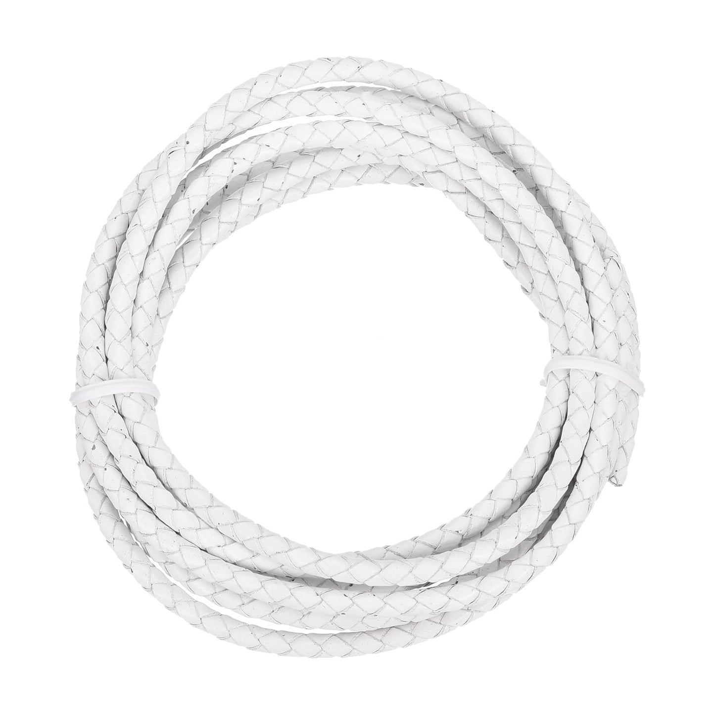 MECCANIXITY 1.1 Yards Bolo Tie Cord 6mm Diameter Round Braided Leather Strip 1 Meter Long for Bracelet Necklace Beading, Yellow WN420