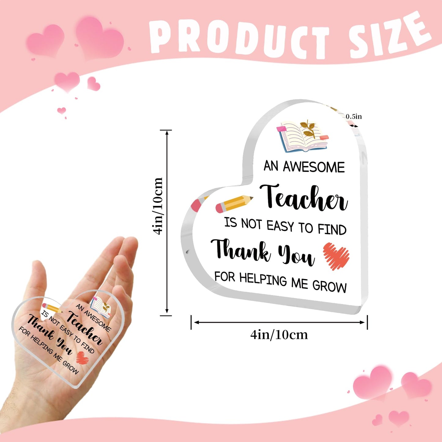 Teacher Appreciation Gifts End of Year Thank You Christmas Retirement Back to School Graduation Halloween Thanksgiving Teacher Gifts for Women Acrylic Plaque Decor with Sunflower for Teachers BST326L