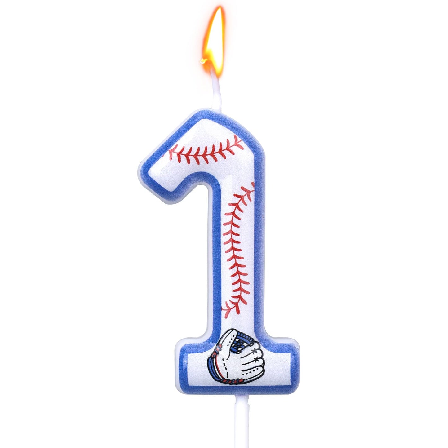 Baseball Birthday Candles, Baseball Themed Cake Topper for Boys Girls Number Candle for Sport Party Decorations & Supplies (Number 6) BST220