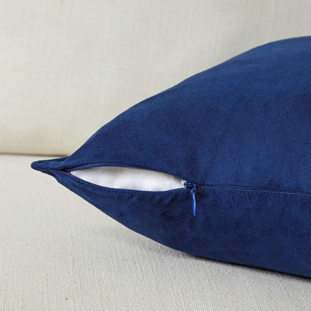 Fancy Homi 4 Packs Olive Green Decorative Throw Pillow Covers 18x18 inch, Super Soft Faux Suede Decor Square Pillow Covers 45x45 cm, Solid Cushion Cover for Couch Living Room Sofa Bedroom BST220