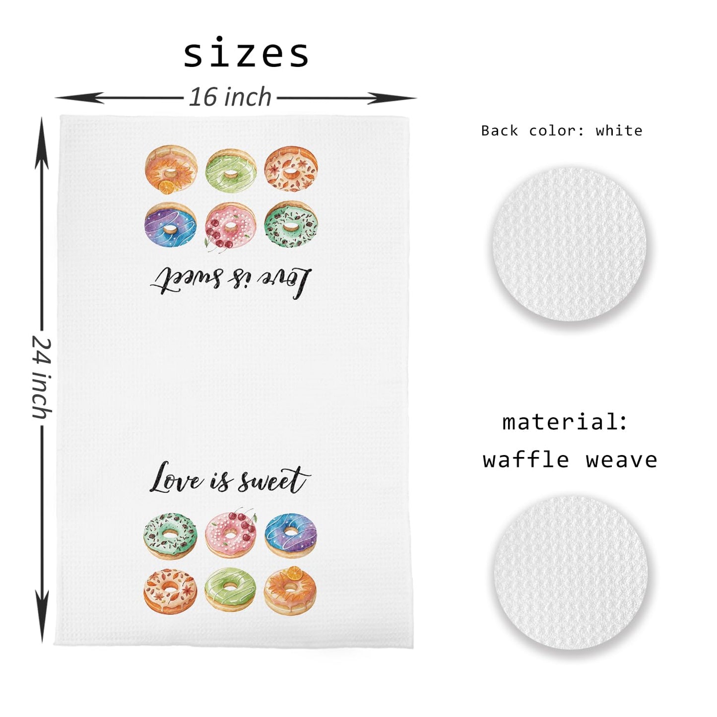 Bon Appetite Modern Kitchen Towels, Farmhouse French Dish Tea Towels for Kitchen, Gifts for Cooking Lovers Decorative Hand Towels, 16x24 Inch WN420