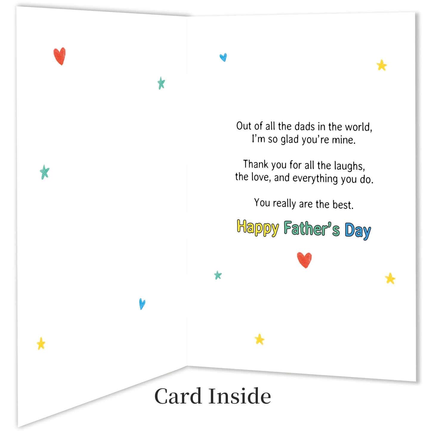 Fathers Day Card,Fathers Day Cards Gifts Decorations for Dad from Daughter Son,Happy Father's Day Cards Gifts Ideas with Envelope,Funny Sweet Dad Card BST220