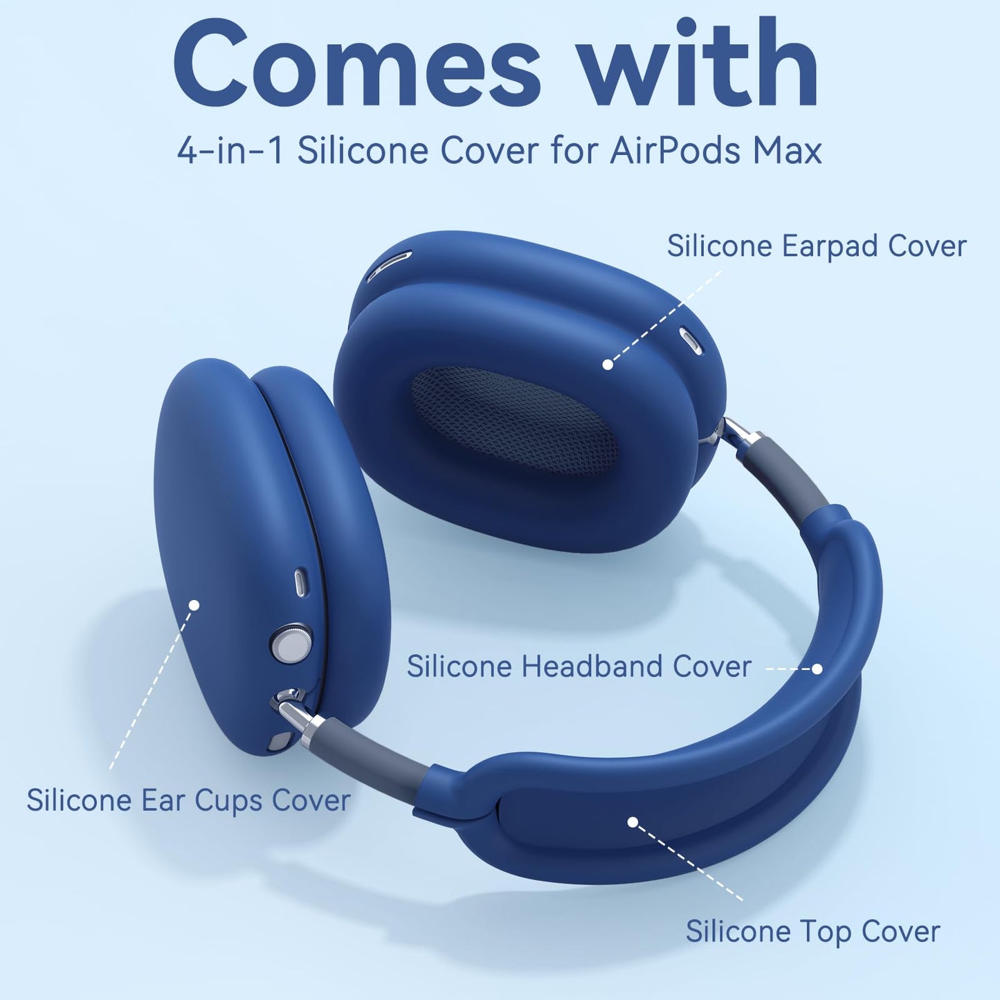 Case for Airpods Max Headphones, Ear Pad Case Cover/Ear Cups Cover/Headband Cover for AirPods Max 2 & 1 (USB-C/Lightning) (2026/2024/2020), Silicone for Apple Airpod Max 2,Accessories Cases,Deep Green WN420
