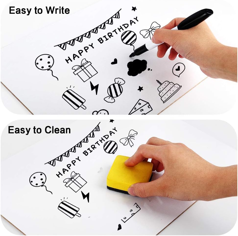Dry Erase Lapboards, HERKKA 32 Pack Double Sided Dry Erase Lap Boards 9 x 12.5 Inch Small Dry Erase Boards for Students Classroom Teacher Supplies DD1210