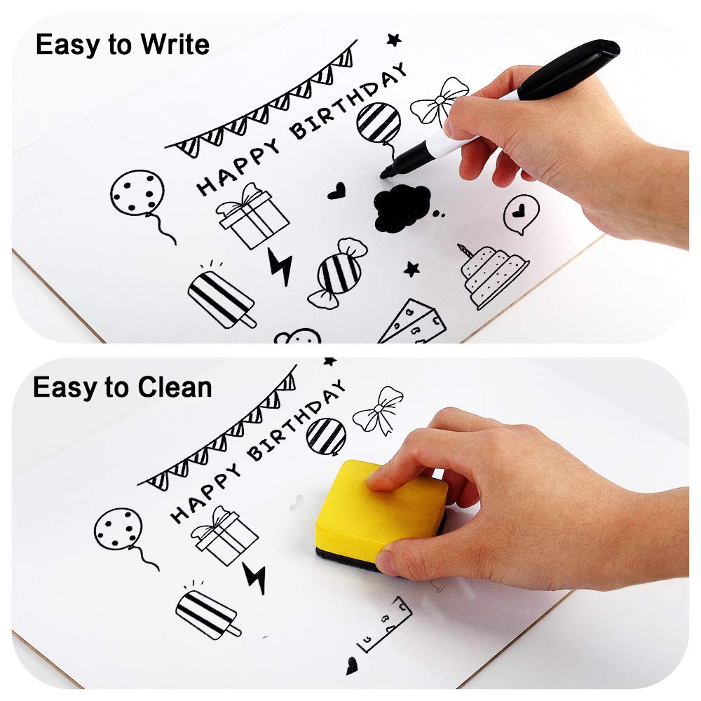 Dry Erase Lapboards, HERKKA 32 Pack Double Sided Dry Erase Lap Boards 9 x 12.5 Inch Small Dry Erase Boards for Students Classroom Teacher Supplies DD1210