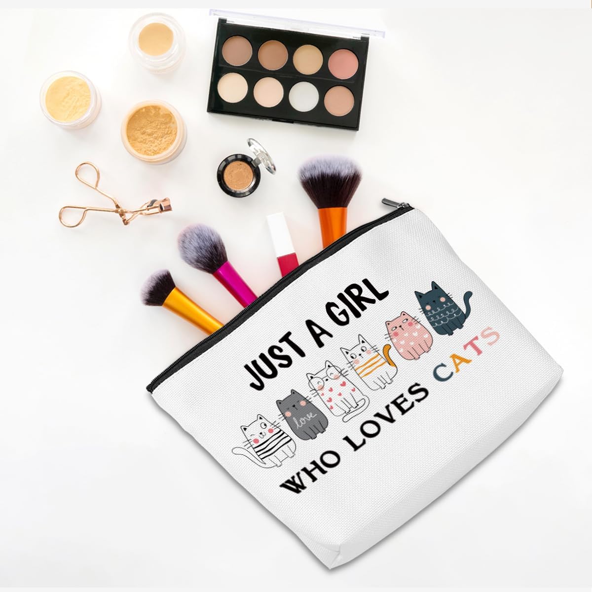 Funny Cat Gifts Makeup Bag Cat Gifts for Girls Cats Lover Cosmetic Bag | Cat Mom Gifts Cat Stuff Cosmetic Bag Toiletry Bag Zipper Pouch for Girls Female Sister Daughter Birthday Friendship BST202