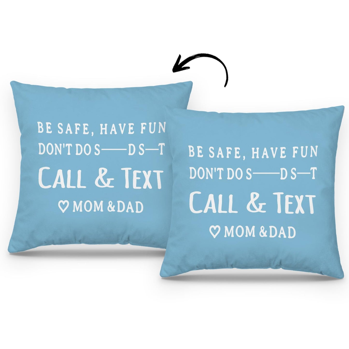 Mingnei Have Fun Be Safe Don't Throw Pillow Covers College Dorm Cushion Cover, Funny Call Text Mom Dad Home Sofa Living Room Bed Decorative Pillow Cases 18 x 18 Pillowcase (Grey) WN420