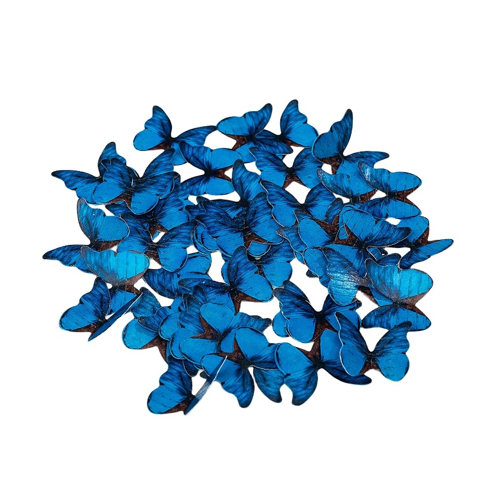 Edible Butterflies for Cake Decorating, Rainbow edible Butterfly Cake Toppers and Cupcake Toppers, Edible Wafer Paper Butterflies Set of 48 Rainbow Cake Food Decorations (5Colors-1) BST326L