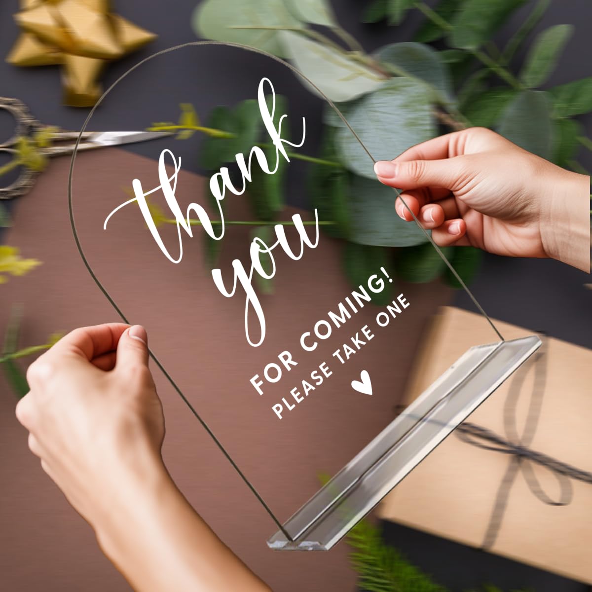 Acrylic Wedding Signs, Bridal Shower Decorations, Modern Arched Round Top Acrylic Table Top Sign with Holder for Wedding Reception Party Dinner - Can't Wait to See What Develops (Clear) BST326L