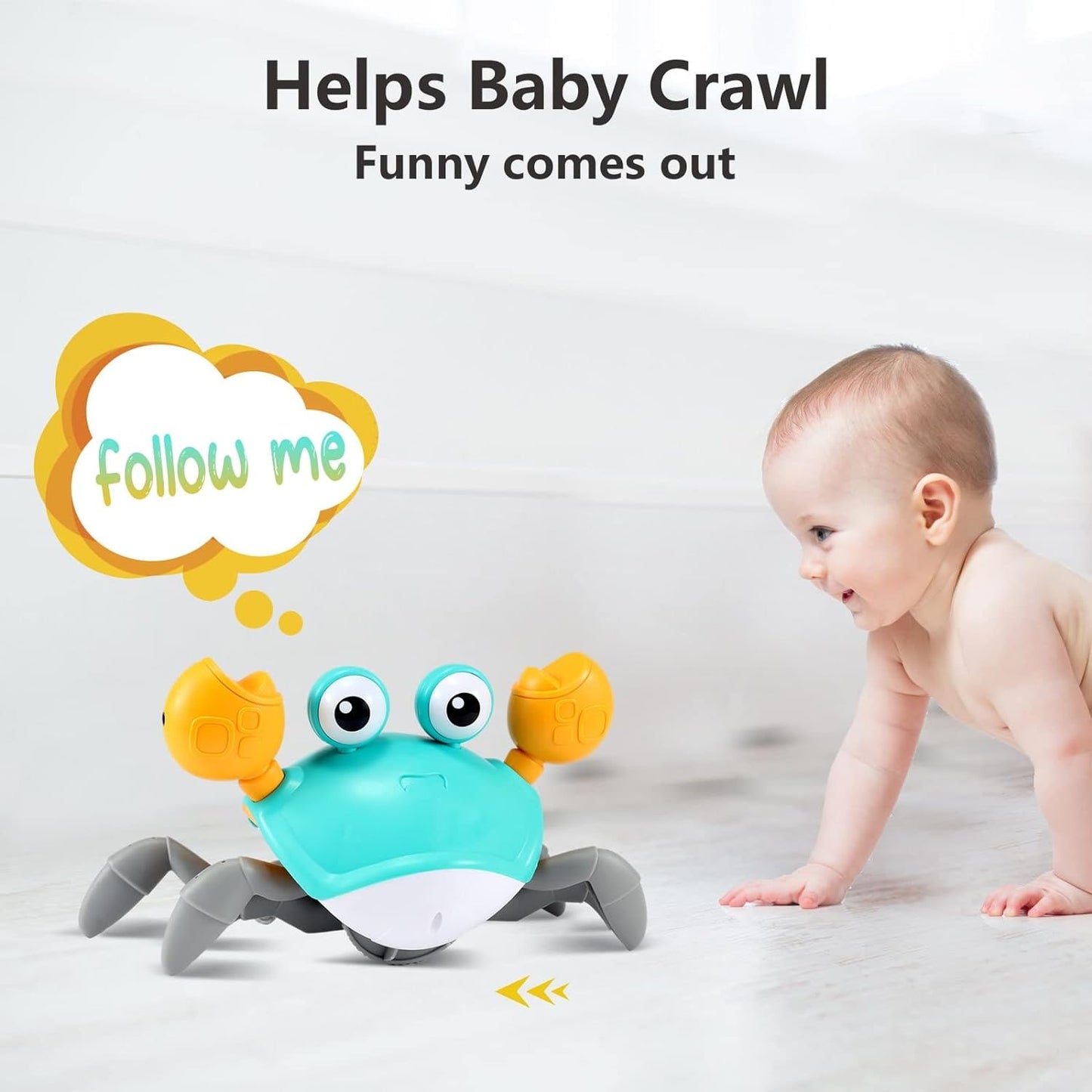 Crawling Crab Baby Toys 6–12 Months, Tummy Time Toys for Babies with Music and Lights N27