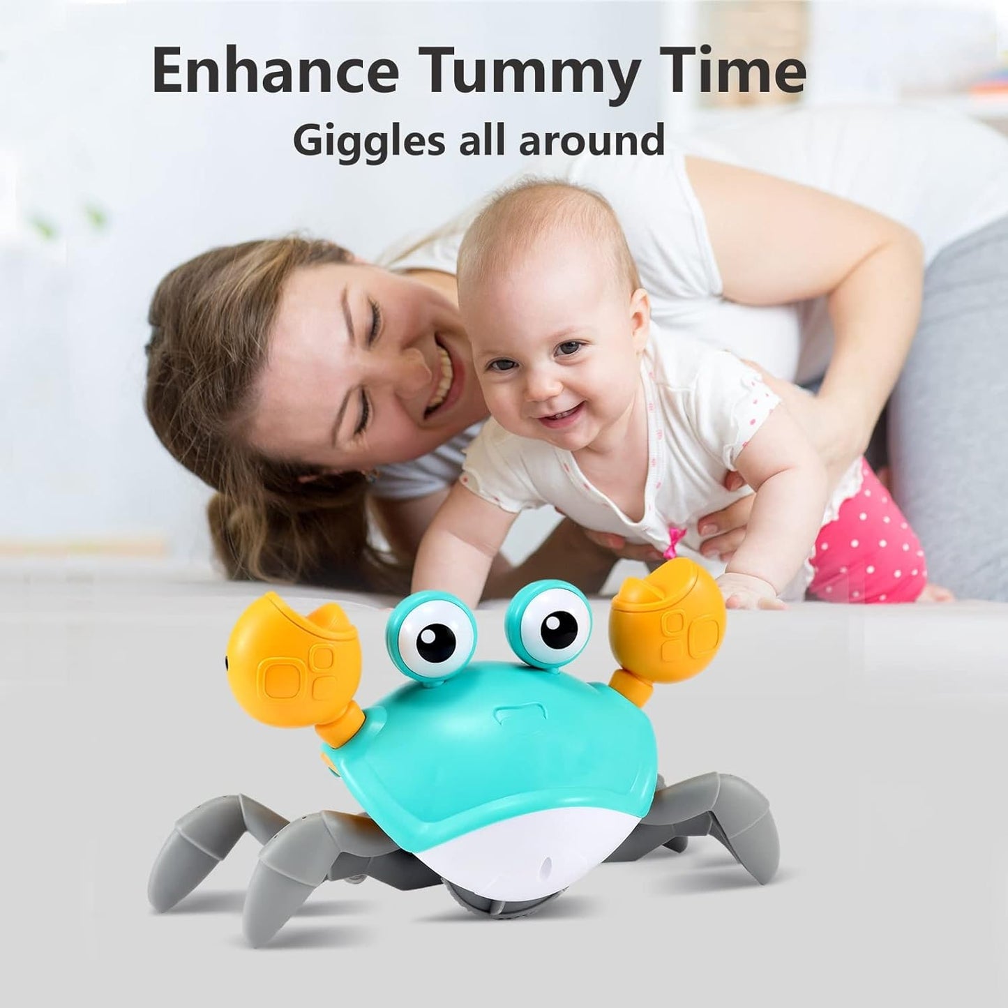 Crawling Crab Baby Toys 6–12 Months, Tummy Time Toys for Babies with Music and Lights N27