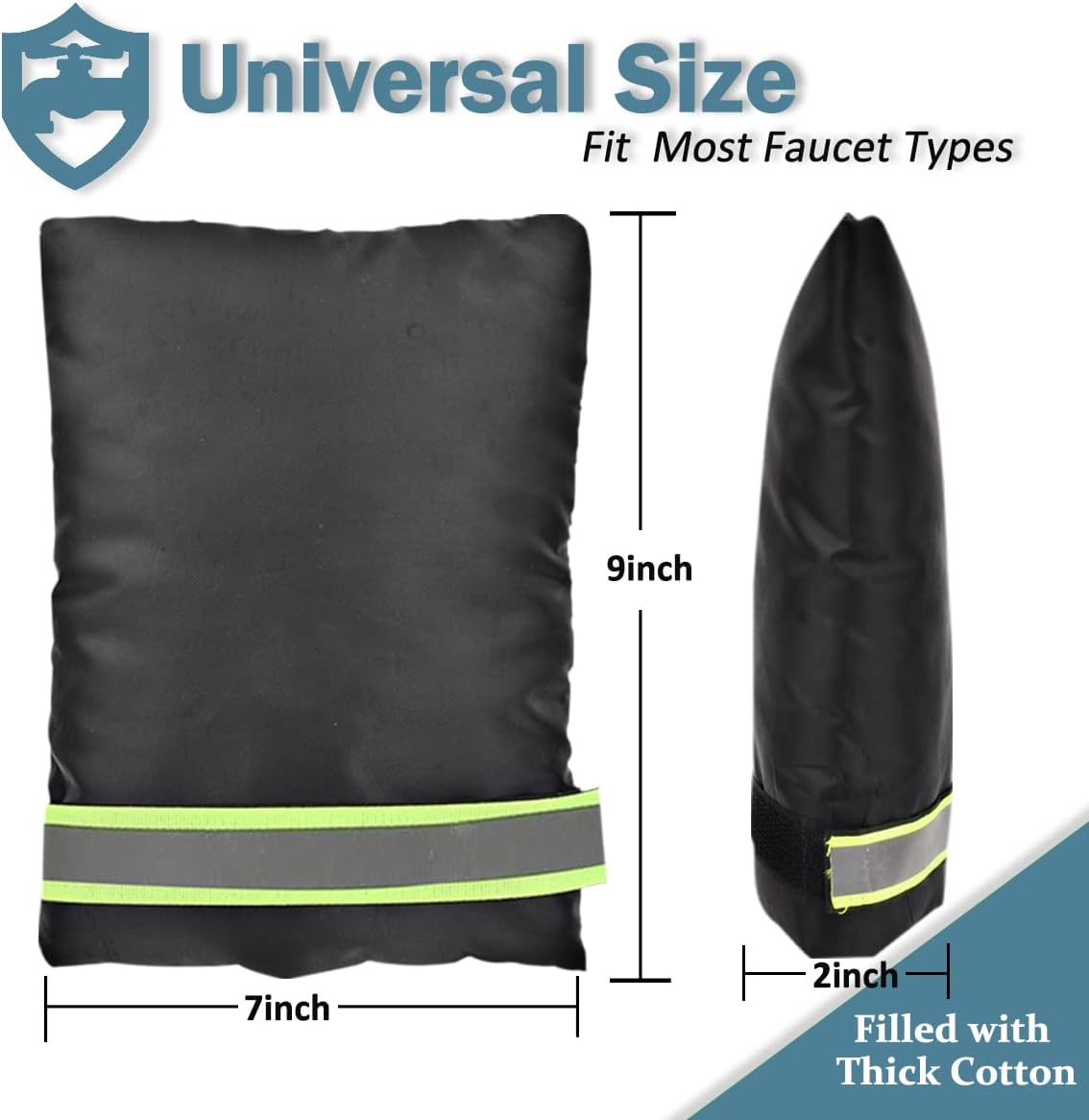 Outdoor Faucet Covers for Winter Freeze Protection, 4 Pack 7" W x 9" H Thicken Faucet Covers for Winter Insulated, Spigot Covers Hose Bib Cover for Winter with Aluminized Thermal Insulation Fabric WN420