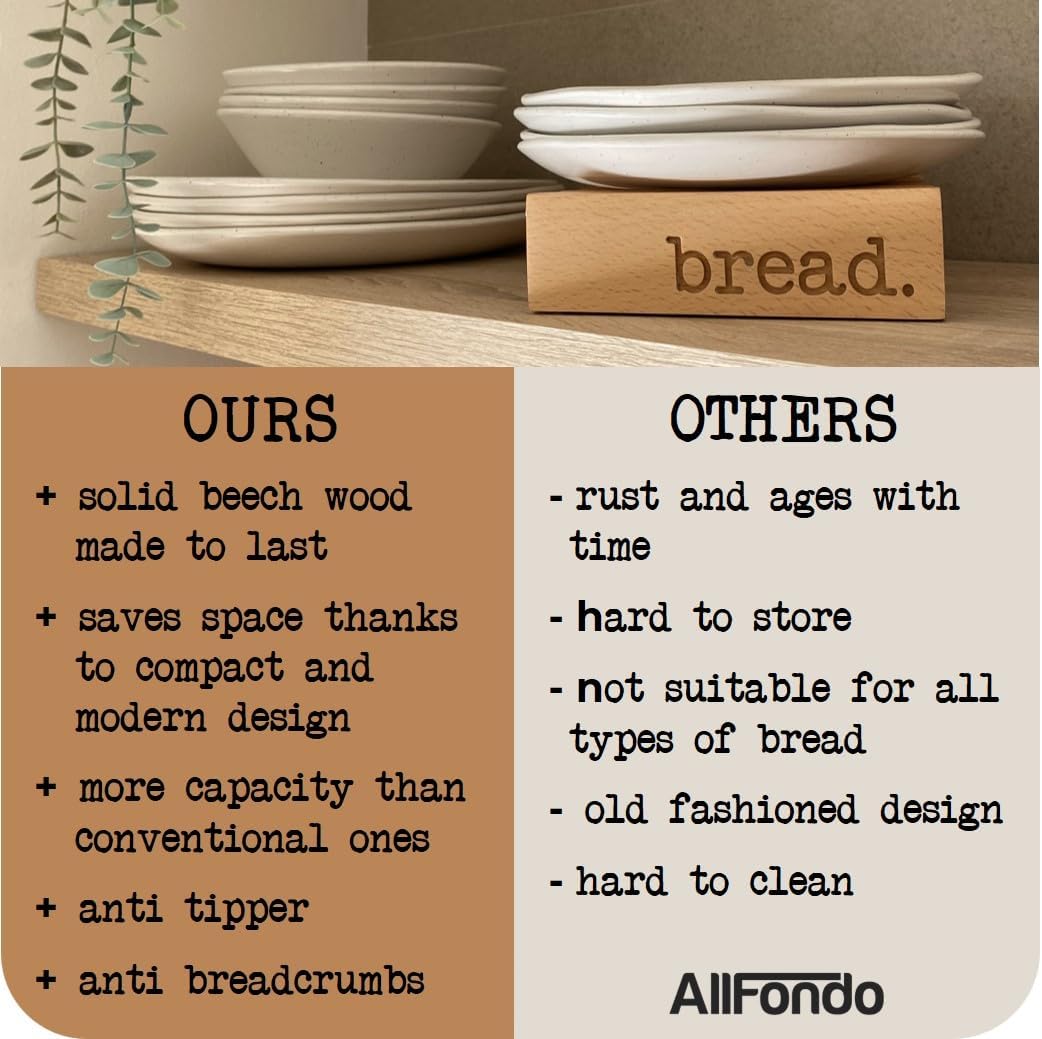 Toast Holder Rack | 4 Homemade Sourdough Bread Slice Wood Bread Rack | 8 Sandwich Type Slices Toast Stand | Compact Toast Holder Server BST220
