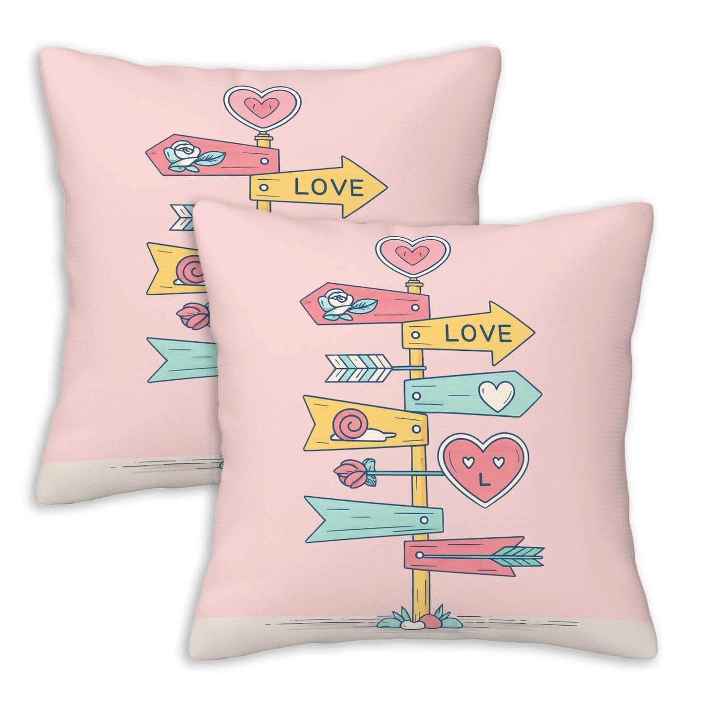 Heart Throw Pillow Covers 18x18 Set of 2 | Minimalist Line Art Cushion Covers | Neutral Decorative Pillowcase for Sofa Couch Living Room Bedroom | Modern Home Decor BST326H