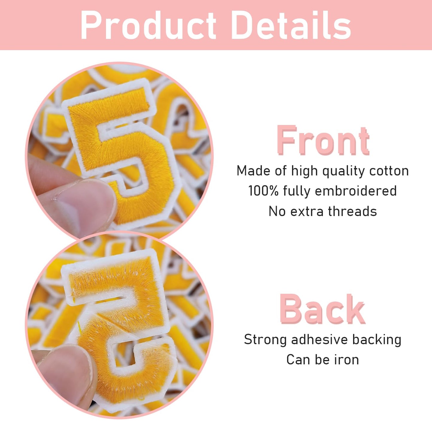72Pcs Iron on Number and Letter Patches, Numbers 0-9, Letters A-Z Embroidered Applique Patches for Clothes, Skirts, Hats, Socks - Black BST220