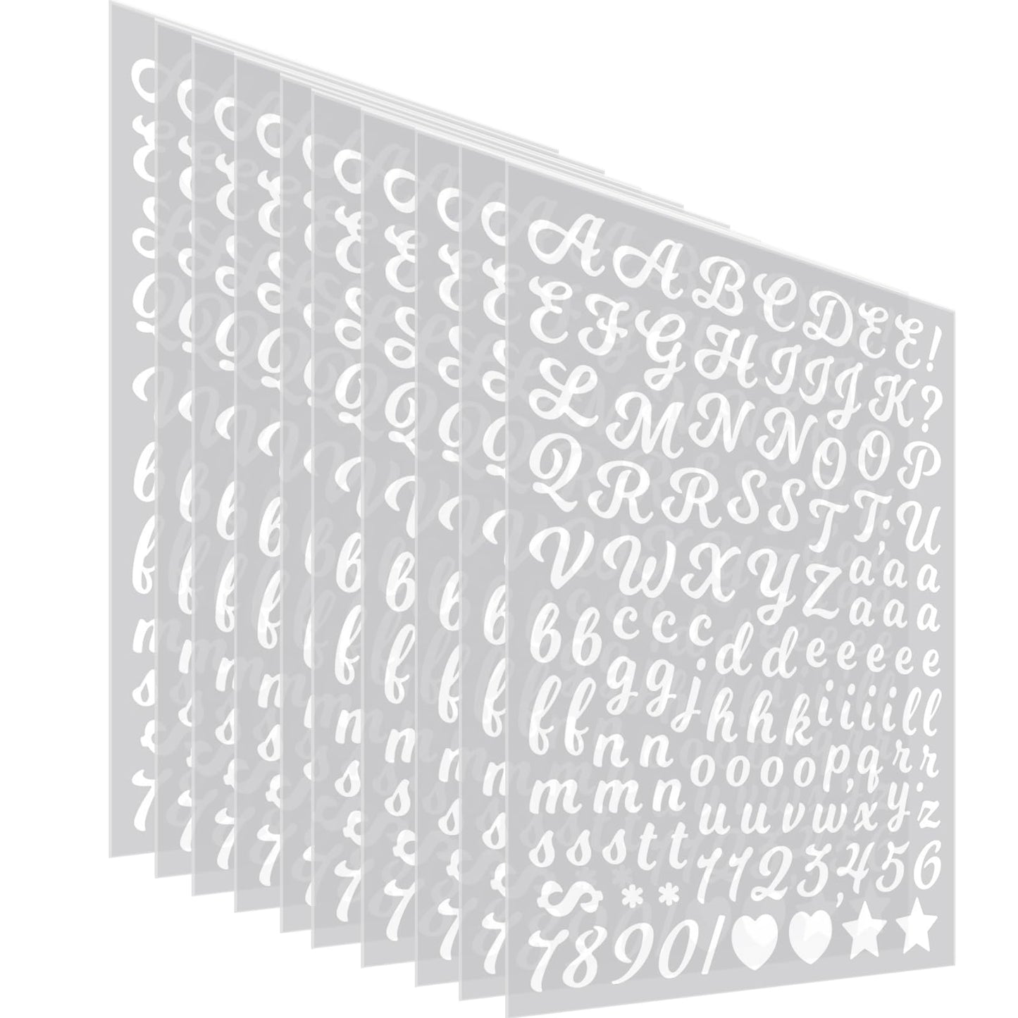 10 Sheets 0.5 Inch Letter Stickers, 1540 Alphabet and Number Labels for Students, Teachers, Journals, Cups, Notebooks, Folders, DIY School Projects, Bullet Planners, Arts and Crafts BST220