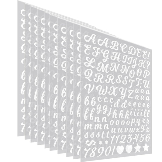 10 Sheets 0.5 Inch Letter Stickers, 1540 Alphabet and Number Labels for Students, Teachers, Journals, Cups, Notebooks, Folders, DIY School Projects, Bullet Planners, Arts and Crafts BST220