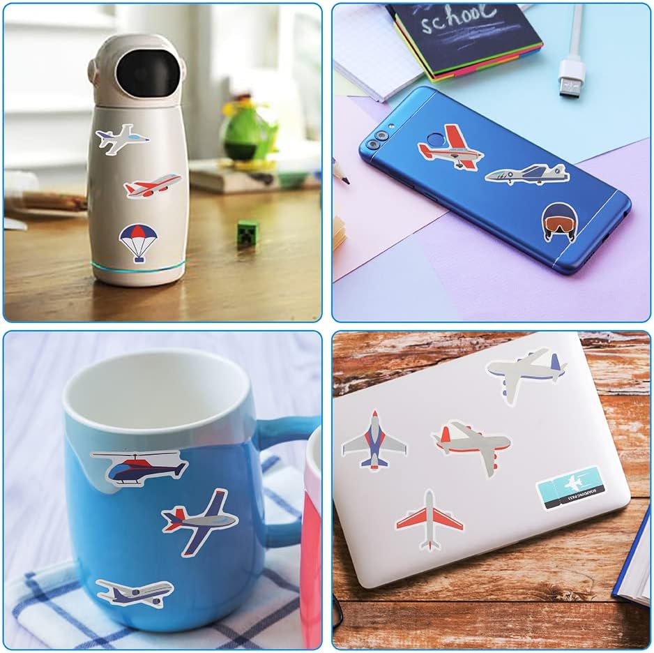 100 Pack Airplane Stickers, Aviation Party Favors,Party Decorations BST326L
