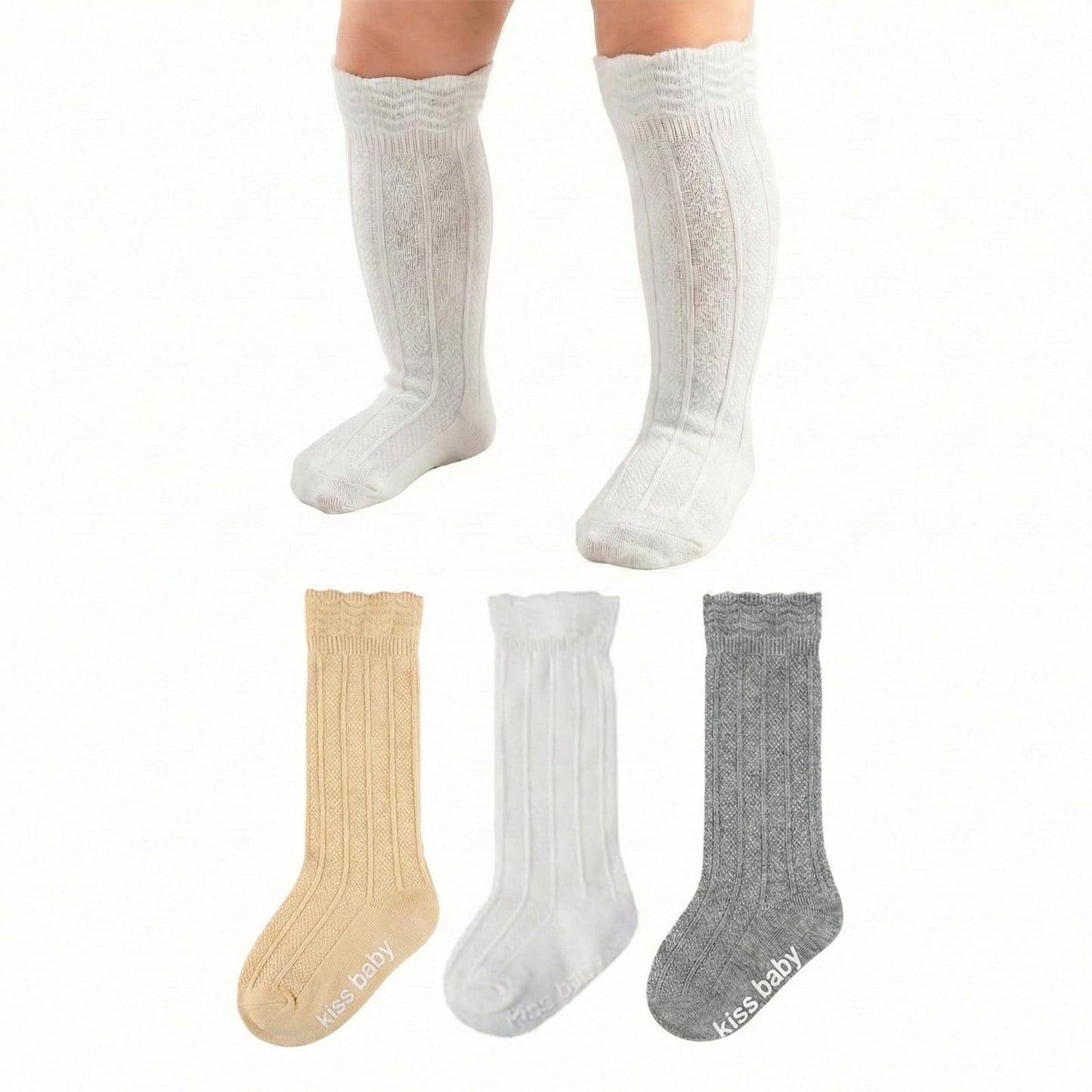 Toddler Girls Knee High Socks Soft Cotton Ruffle Long Tube Socks For Preemie Infant Newborn Toddler WN420