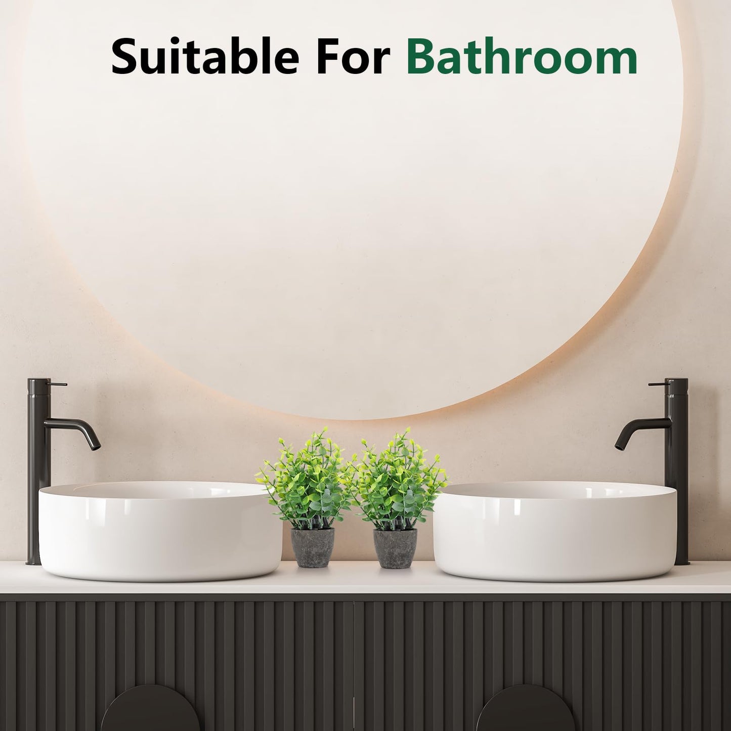 FAVOWREATH 2 Pack Small Fake Plants Potted Artificial Plants Indoor for Home Decor Office Room Farmhouse Indoor Table Bathroom Decor BST220