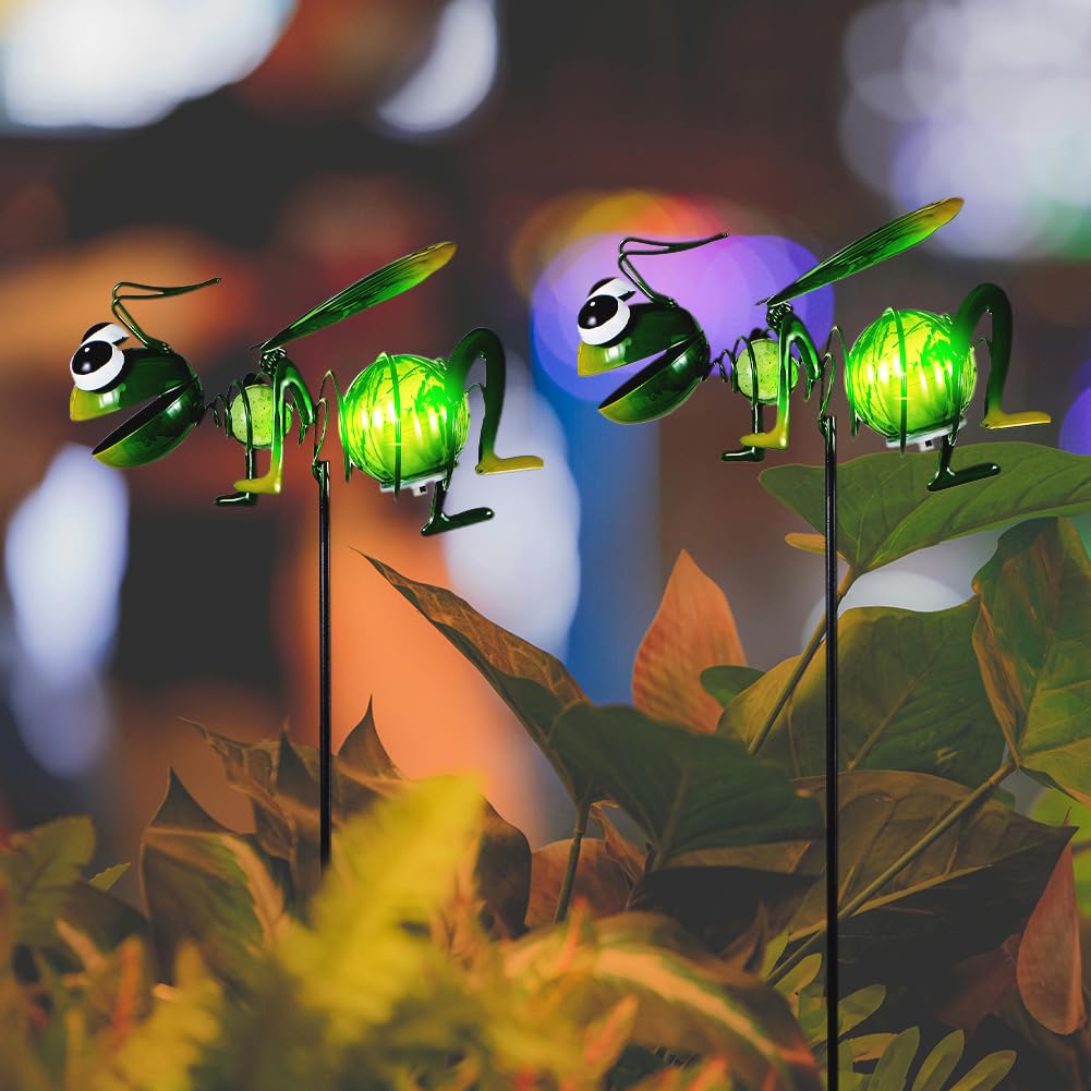 Viveta Garden Solar Lights Decorative, 2 Pack Metal Peacock Solar Lights Stake for Outdoor Garden Patio Yard Lawn Decorations