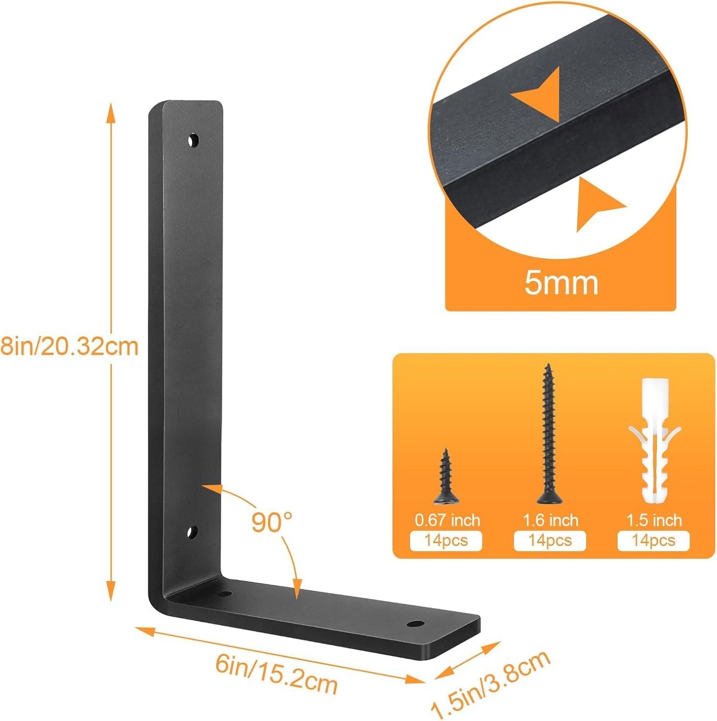 Heavy Duty Shelf Brackets with Mounting Hardware 99