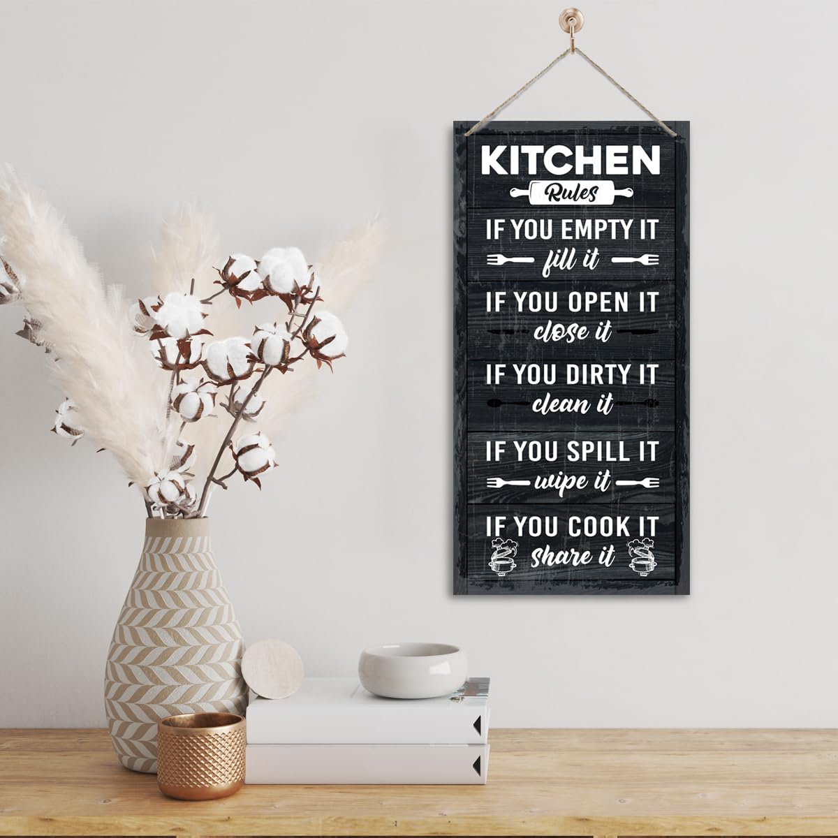 Rustic & Funny Bathroom Signs - Western & Farmhouse Bathroom Rules Wall Decor E1 BST202