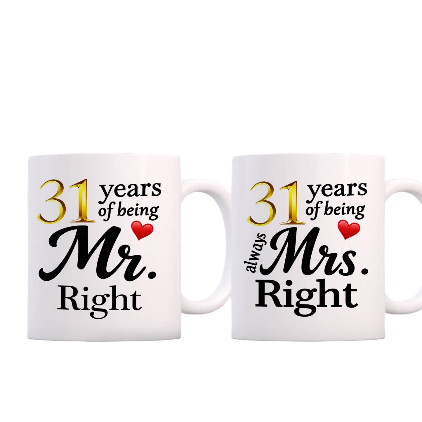 10 Year Anniversary For Couple Coffee Mugs Set of 2-10th Wedding Gifts Decorations for Parents Grandparents Husband Wife Him Her 11oz (10th) BST220