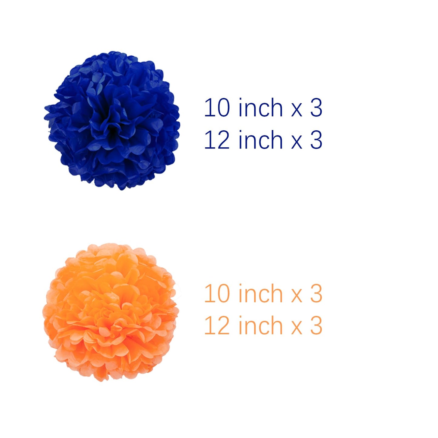 Blue Green and Purple Tissue Pom Poms Paper Kit DIY Decorative Flowers Ball for Birthday Party Wedding Hanging Decorations Pack of 12 10in12in BST220