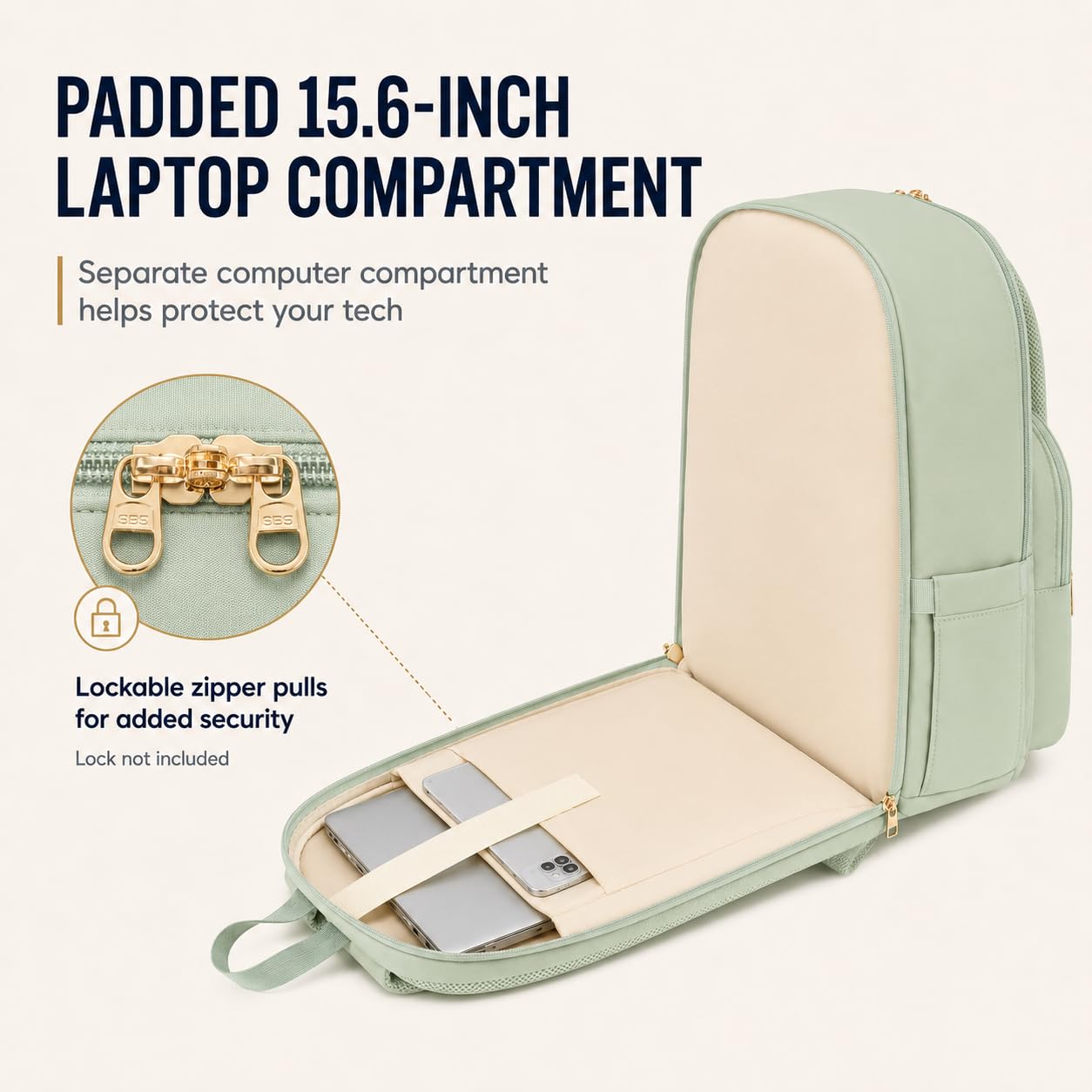 CAMTOP College Backpacks for Women, School Backpack with Insulated Lunch Pocket BST326H