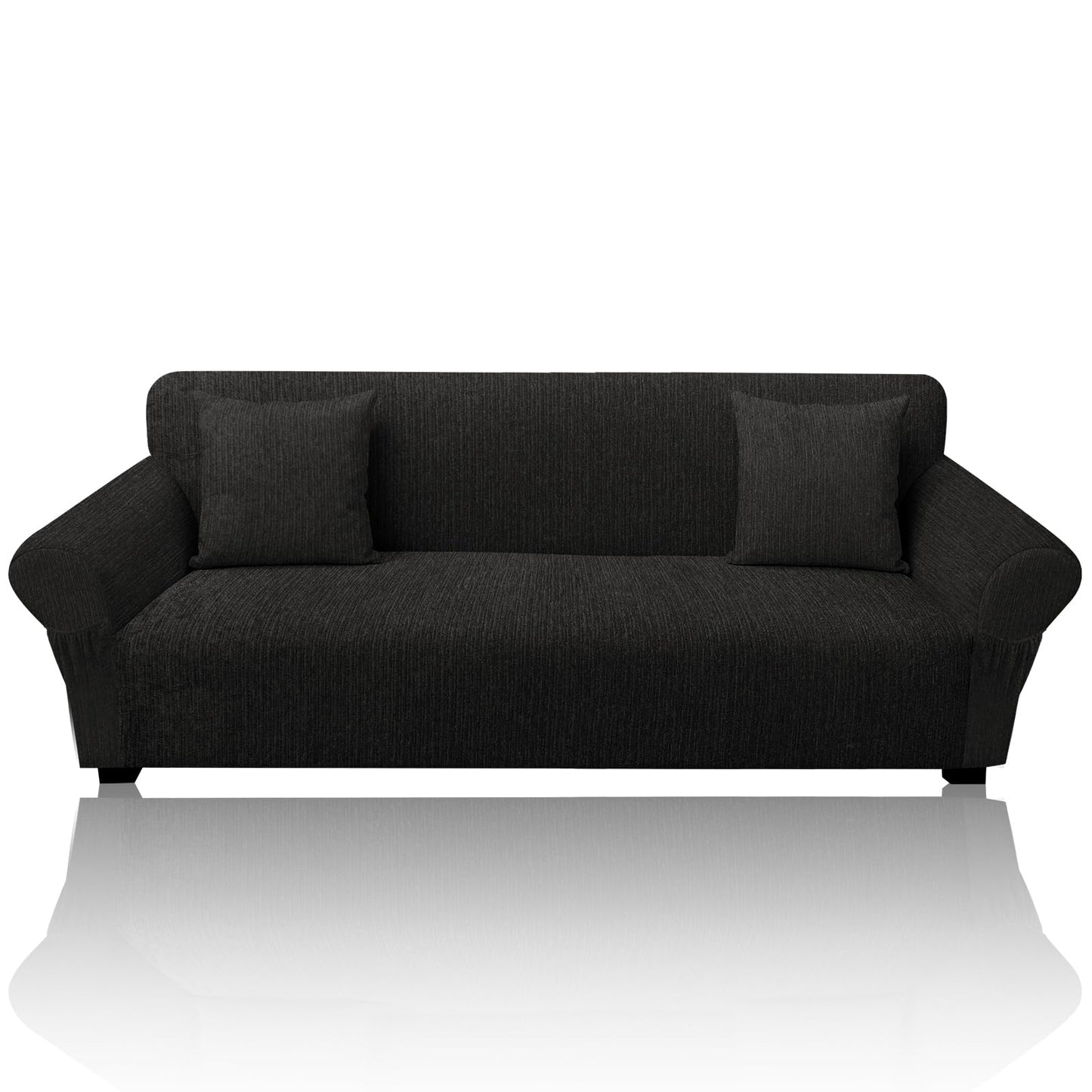Sofa Slipcover with 2 Pillow Cover for 3 Cushion Couch, Non Slip Furniture Protector with Elastic Bottom, Washable Sofa Cover for Kids, Pets (Sofa, Navy) BST326H