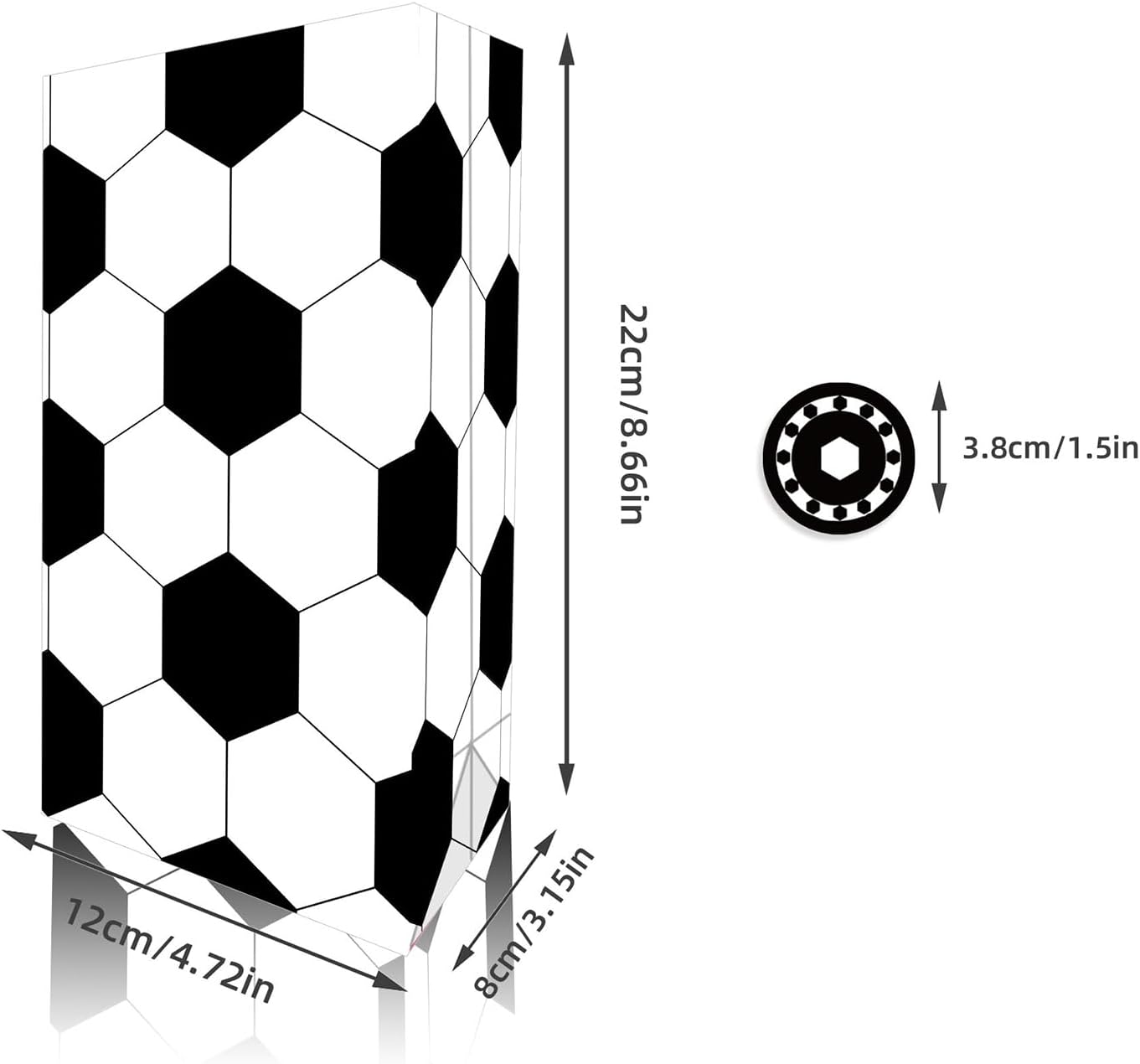 Qpout Soccer Goodie Bags Party Pack - 12 Snack Bags With Sealing Stickers for Kids Teams & Birthdays - Black & White BST326L